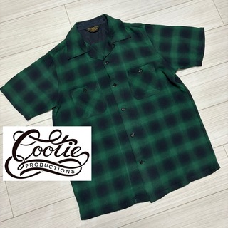 クーティー(COOTIE)の良品■COOTIE クーティー■オンブレチェック オープンカラー シャツ L(シャツ)