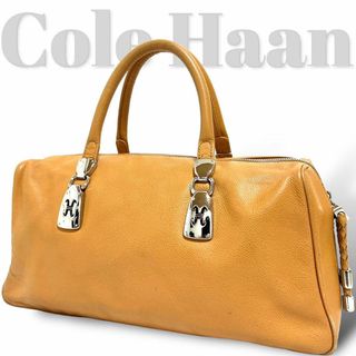 コールハーン(Cole Haan)の良品　コールハーン　ボストンバッグ　トートバッグ　レザー　ロゴ金具　ベージュ(ボストンバッグ)