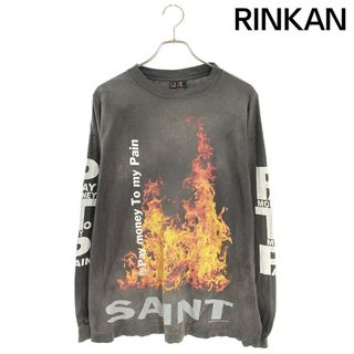 セントマイケル SAINT MICHAEL  24SS  SM-YS8-0000-C50 ヴィンテージ加工ファイヤープリント長袖カットソー メンズ L(Tシャツ/カットソー(七分/長袖))