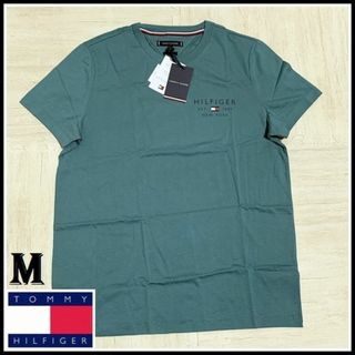 トミーヒルフィガー(TOMMY HILFIGER)の★数量限定特価品★ スモールロゴTシャツ グリーン(ブルー)  Mサイズ(Tシャツ/カットソー(半袖/袖なし))