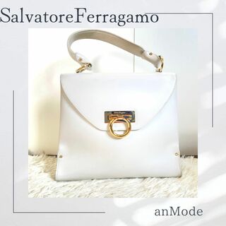 Salvatore Ferragamo - サルバトーレフェラガモ　 ハンドバッグ ガンチーニ  レザー　ホワイト　白