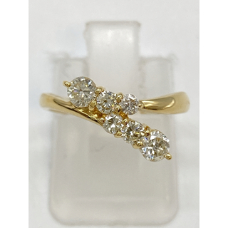 [新品同様]K18YGイエローゴールド金天然ダイヤモンド リング指輪日本製(リング(指輪))