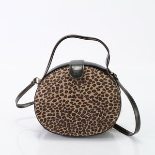 ロエベ(LOEWE)の極美品 ヴィンテージ ロエベ アナグラム レオパード ヒョウ柄 2WAY ショルダーバッグ レザー ハンド レディース ENE 1128-E47(ショルダーバッグ)