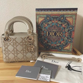 クリスチャンディオール(Christian Dior)のLADY DIOR ミニバッグ カナージュ カーフスキンエンブロイダリ(ハンドバッグ)