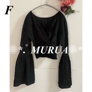 MURUA - 完売！MURUA ムルーア ストライプドビーカシュクールブラウス