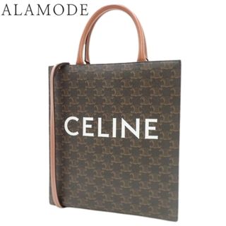 セリーヌ(celine)のCELINE(セリーヌ) スモール バーティカル カバ トートバッグ 2WAY ハンド ショルダー 肩掛け カーフ トリオンフキャンバス タン ダークブラウン焦げ茶 ブラウン茶 ゴールド金具 191542BZK.04LU(2024年5月現在現行品) レディース 40802095212【中古】【アラモード】(トートバッグ)