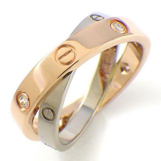 カルティエ(Cartier)のカルティエ Cartier リング ビーラブ 2バンド クロス 6ポイント ダイヤモンド K18PG K18WG 12号 / #52 【箱・保付き】 【中古】(リング(指輪))