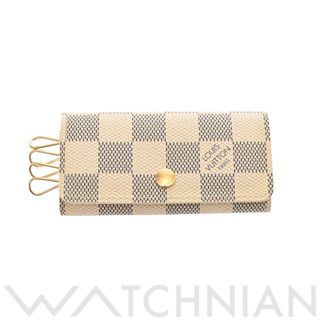 LOUIS VUITTON - 中古 ルイ ヴィトン LOUIS VUITTON N60020 CT3176 ユニセックス キーケース ダミエアズール ホワイト ダミエアズールキャンバス