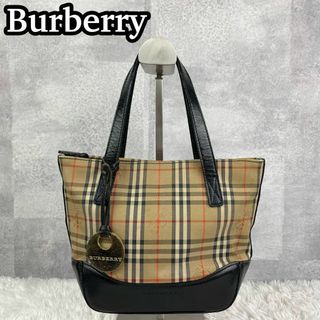 BURBERRY - 美品　バーバリー　トートバッグ　ノバチェック　レザー×キャンバス　チャーム