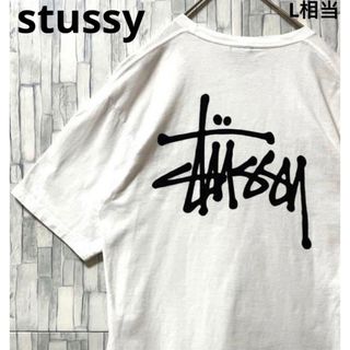 ステューシー(STUSSY)のステューシー 半袖 Tシャツ ビッグロゴ バックロゴ メキシコ製 M ホワイト(Tシャツ/カットソー(半袖/袖なし))