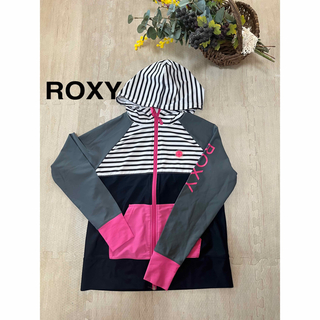ロキシー(Roxy)のラッシュガード ROXY パーカー ブラック　ピンク　海水浴　日焼け対策　プール(水着)