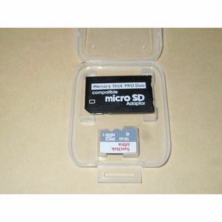 【メモリースティック変換アダプター】と【１６ＧＢ】microSDカード◆中古品(PC周辺機器)