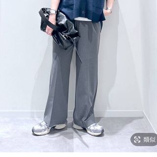 グローバルワーク(GLOBAL WORK)のGLOBAL WORK ウツクシルエット　ワイドパンツ　M 杢グレー(カジュアルパンツ)