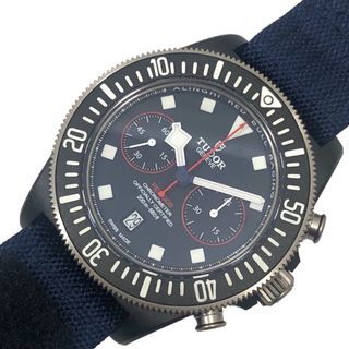 チュードル(Tudor)の　チューダー/チュードル TUDOR ぺラゴスFXD クロノグラフ 25807KN ブルー文字盤 ブラックカーボン/ファブリックストラップ メンズ 腕時計(その他)