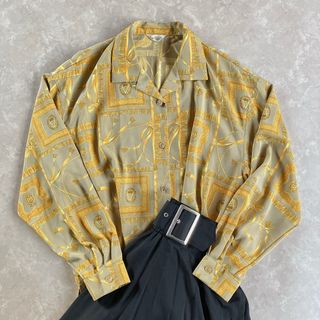 ロキエ(Lochie)のused レトロ ヨーロピアン 総柄 シャツ 古着 ヴィンテージ vintage(シャツ/ブラウス(長袖/七分))