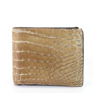 ボッテガヴェネタ(Bottega Veneta)のボッテガヴェネタ クロコダイル レザー 二つ折り 財布 本革 ウォレット 紳士 メンズ EEM I3-3(折り財布)