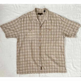 90s Timberland オープンカラー 開襟 チェック シャツ 半袖