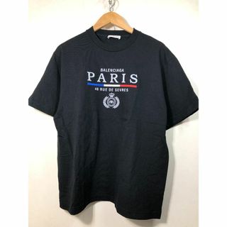 バレンシアガ(Balenciaga)の010592● BALENCIAGA Paris 刺繍 Tシャツ M ブラック (Tシャツ/カットソー(半袖/袖なし))