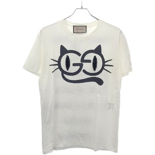 グッチ(Gucci)のGUCCI グッチ キャットアイビジュープリントTシャツ 615044 XJDGG ホワイト XXS(Tシャツ(半袖/袖なし))