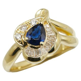 美品 K18YG イエローゴールド リング 指輪 サファイア 0.69ct ダイヤ 0.29ct 【1-0153144】