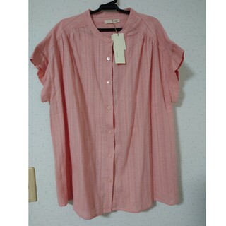半袖ブラウス M〜L　ピンク色　bonte+ 新品タグ付き(シャツ/ブラウス(半袖/袖なし))