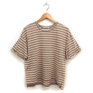 レトロガール カットソー Tシャツ ゆったり ボーダー ロングテール スリット (その他)