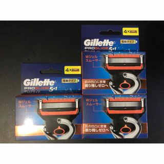 ジレット(Gillette)の「プログライドパワー電動タイプ替刃4B」×3個  新品未開封(カミソリ)