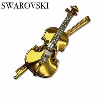 スワロフスキー(SWAROVSKI)のスワロフスキー バイオリン ラインストーン ブローチ ピンバッジ アクセサリー(ブローチ/コサージュ)