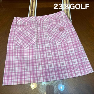 ニジュウサンク(23区)の23区ゴルフ  チェックストレッチスカート サイズ64(ウエア)