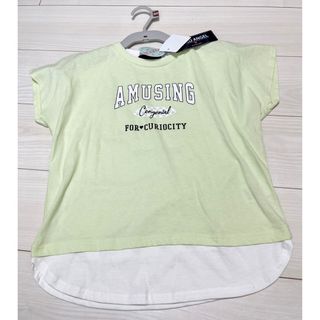 新品 キッズ 女の子 半袖 Tシャツ 重ね着風 150cm 綿100% 黄色(Tシャツ/カットソー)