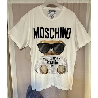 モスキーノ(MOSCHINO)のモスキーノ サングラス テディベアー クマ 刺繍 Tシャツ ホワイト(Tシャツ/カットソー(半袖/袖なし))