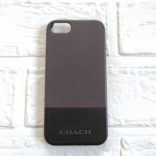 コーチ レザー iPhoneケース バイカラー 黒 グレー iPhone5/5s