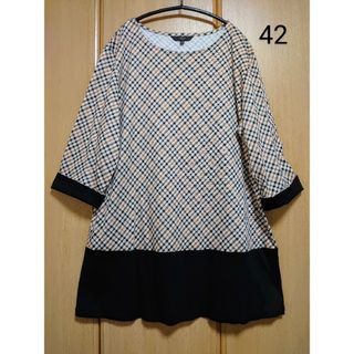 ダックス(DAKS)の✦極美品✦DAKS ダックス 近年 ハウスチェック チュニック 裾黒 ４２サイズ(チュニック)