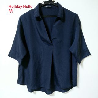 HolidayHolic レディース トップス シャツ 半袖 Ｍ ネイビー(シャツ/ブラウス(半袖/袖なし))