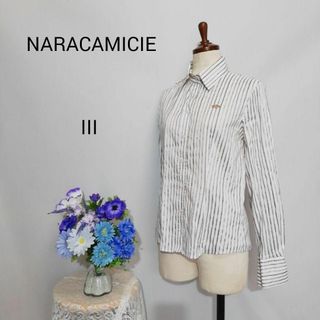 ナラカミーチェ(NARACAMICIE)のナラカミーチェ　極上美品　長袖シャツ　ストライプ柄　XLサイズ　コットン(シャツ/ブラウス(長袖/七分))