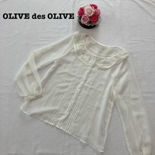OLIVEdesOLIVE - オリーブデオリーブ レディース　シアーシャツ　ブラウス　フリーサイズ　ホワイト
