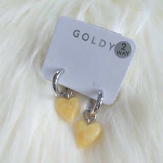 ゴールディ(GOLDY)のGOLDY　ゴールディ　イヤリング　ハート　イエロー　2WAY(イヤリング)