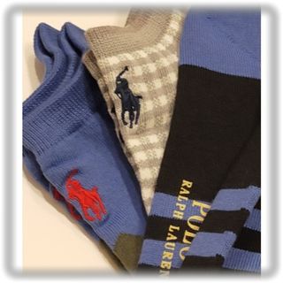 POLO RALPH LAUREN - ㉙訳有/新品【ポロラルフローレン】メンズ ソックス M 3足 靴下 POLO