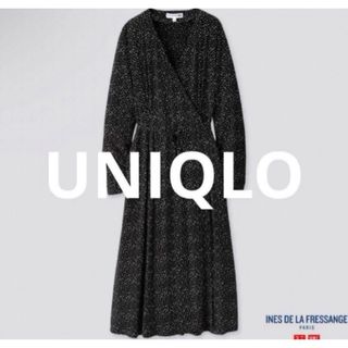 ユニクロ(UNIQLO)の【美品】UNIQLO×イネス カシュクールワンピース Mサイズ(ロングワンピース/マキシワンピース)