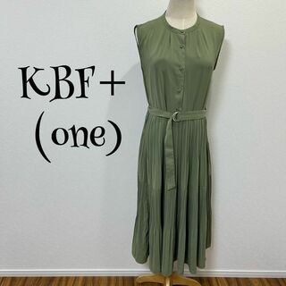 KBF+ - KBF＋(ONE)ワンピース/ロング丈/ノースリーブ/カーキ/ベルト付き