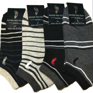 WESTERNPOLOTEXAS メンズアンクレットショートソックス/ボーダー柄(ソックス)