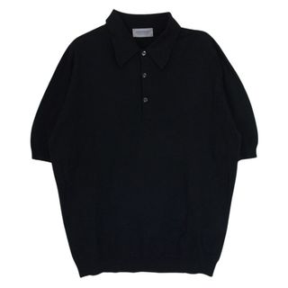 ジョンスメドレー(JOHN SMEDLEY)のJOHN SMEDLEY ジョンスメドレー シーアイランドコットン ニット 半袖 ポロ シャツ ブラック系 M【中古】(ポロシャツ)