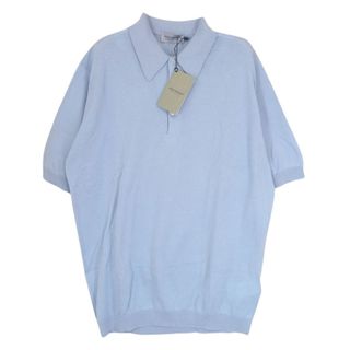 JOHN SMEDLEY - JOHN SMEDLEY ジョンスメドレー ISIS シーアイランドコットン  ニット 半袖 ポロ シャツ ライトブルー系 M【極上美品】【中古】