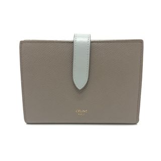 セリーヌ(celine)のセリーヌ CELINE バイカラー ミディアム ストラップ ウォレット 10B643BRU 財布 ウォレット コンパクトウォレット 2つ折り財布 レザー グレー(財布)