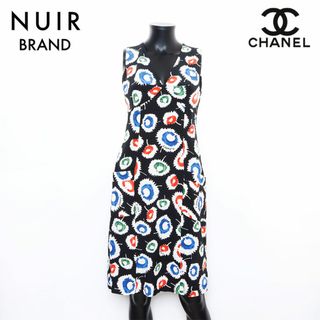 シャネル(CHANEL)のシャネル CHANEL 1997年 総柄 ノースリーブ Size38 シルク ワンピース(その他)