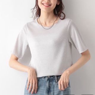 グローバルワーク(GLOBAL WORK)のグローバルワーク　ラメシアーリブプルオーバー　マチネライン(Tシャツ(半袖/袖なし))