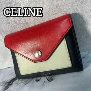 セリーヌ(celine)の美品　セリーヌ　トライフォールド　二つ折り財布　レター　フィービー期　レザー(財布)