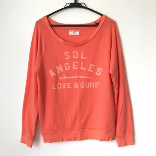 ソルエンジェルス(SOL ANGELS)のSOL ANGELES インポート 長袖カットソー S　アメリカ製　オレンジ(カットソー(長袖/七分))