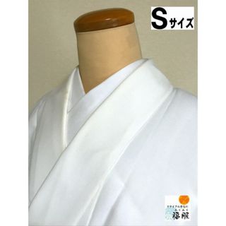 【中古】踊り用 化繊 白地に霞模様 単衣 裄68cm Sサイズ(着物)