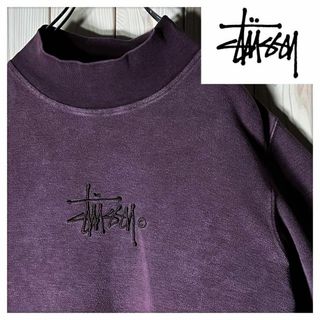 ステューシー(STUSSY)の【良品 レディース M】ステューシー 刺繍ロゴ モックネック スウェット(トレーナー/スウェット)